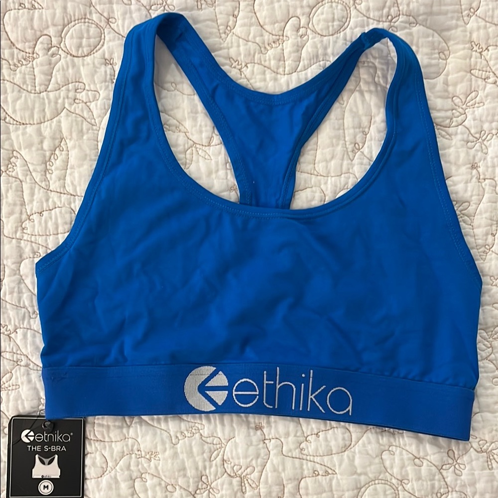 Ethika Blue Racerback Sports Bra